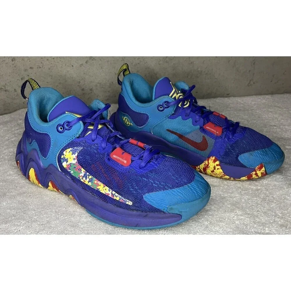 Nike Giannis Immortality 2 Kids Basketball Shoe Size 5.5Y Blue Purple DQ1943-400